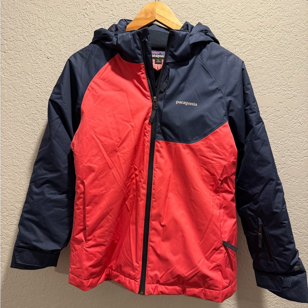 Patagonia Snow Jacket Kids XL 14 Navy Coral 68485 H2No Insulated Excellent Ski